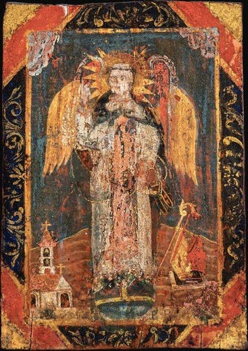 Cuzco School (XVII-XVIII) - San Vicente Ferrer als Engel van