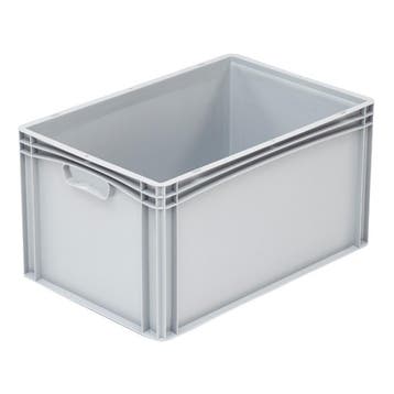 Euronorm Bak 600x400x320 mm 65 liter Grijs Dichte Grepen, Verzenden