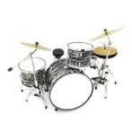 Miniatuur Zilver - zwart drumstel, Ophalen of Verzenden, Nieuw, Overige typen