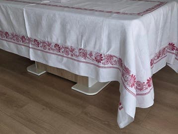 LD - Tafelkleed (13) - 287 cm - 172 cm - Tafelkleed en deze, Antiek en Kunst, Antiek | Kleden en Textiel