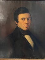 Franse school (XIX) - Portrait d’un gentleman – huile sur, Antiek en Kunst, Kunst | Schilderijen | Klassiek