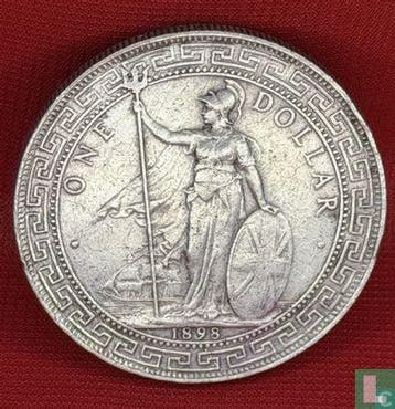 Verenigd Koninkrijk 1 handelsdollar 1898 (B), Verzenden, Overige landen, Losse munt, Goud