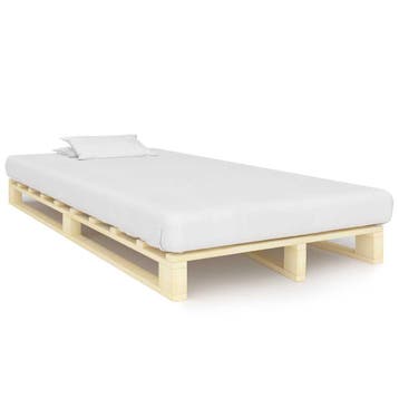 vidaXL Bedframe pallet massief grenenhout 120x200 cm, Huis en Inrichting, Bruin, Verzenden, Nieuw, Twijfelaar