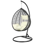 Hangstoel Zwart-Beige | Ei Stoel Design | Nieuw, Binnen, Nieuw, Ophalen of Verzenden, Met standaard