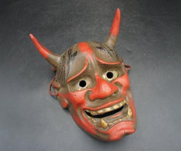 Noh masker - Hout, lak - Hannya masker