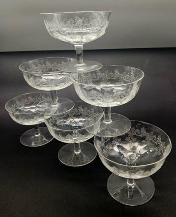 Baccarat - Champagneglas (6) - Kristal - Sévigné, Antiek en Kunst