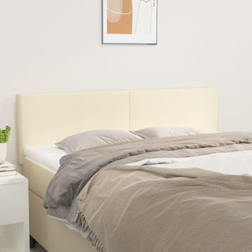 vidaXL Hoofdborden 144x5x78/88 cm kunstleer crèmekleurig, Verzenden, Nieuw, Crème, Overige materialen