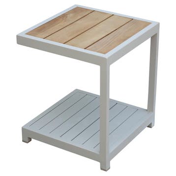 Ripasso bijzettafel aluminium latte zand teakblad, Tuin en Terras, Tuintafels, Ophalen of Verzenden, Nieuw, Aluminium