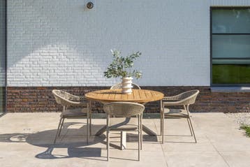 Sienna stapelbare dining tuinstoel rope venao latte Taste, Ophalen of Verzenden, Nieuw, Aluminium