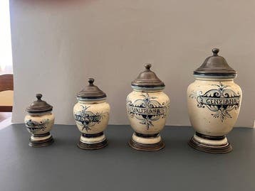 Apothekerspot / Albarello (4) - Keramiek - Set van 4