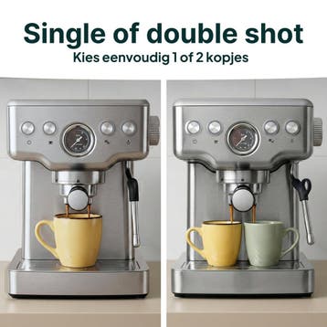 Espressomachine - 20 Bar - Pistonmachine met stoompijpje, Verzenden, Zo goed als nieuw