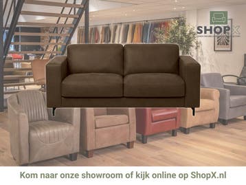 Leren bank Clear - 2,5 zits - Kenia Espresso (donkerbruin), Bohemian, Eigentijds, Modern, Retro, Vintage, Nieuw, Ophalen of Verzenden