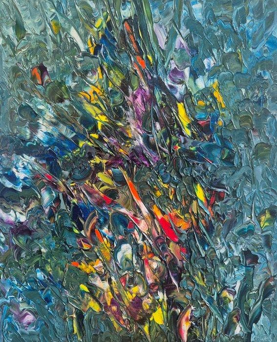 Bruno Cantais - Efflorescence, Antiek en Kunst, Kunst | Schilderijen | Modern