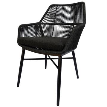 Chianti dining tuinstoel zwart rope - Gracebay 161, Tuin en Terras, Ophalen of Verzenden, Nieuw
