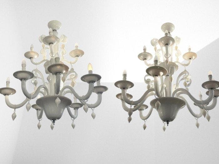 Asiatides - Kroonluchter (2) - opalijn, Antiek en Kunst, Antiek | Lampen