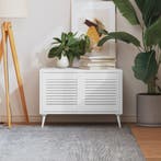 vidaXL Kastdeuren met lamellen 2 st 39,5x39,4 cm grenenhout, Verzenden, Nieuw