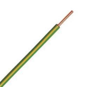 H07V-U | VD draad | 1 x 1,5mm2 aders | Groen/Geel | 100M, Ophalen of Verzenden, Nieuw, Kabel of Snoer