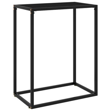 vidaXL Wandtafel 60x35x75 cm gehard glas zwart, Verzenden, Nieuw, Glas, 60 cm of meer