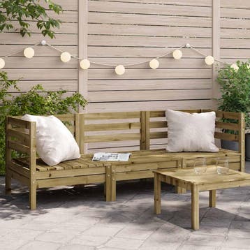 vidaXL Tuinbank 3-zits geïmpregneerd grenenhout, Verzenden, Nieuw