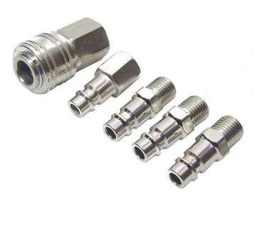 Perslucht snelkoppeling set 5-delig | 1/4 inch euro nippel, Ophalen of Verzenden, Nieuw