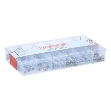 Assortimentsdoos met schroeven | BLACK + DECKER | 249 stuks, Verzenden, Nieuw