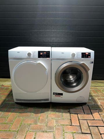 TOPSET! AEG 8KG WASMACHINE AEG 8KG WARMTEPOMPDROGER!, Witgoed en Apparatuur, Wasmachines, Energieklasse A of zuiniger, 1200 tot 1600 toeren