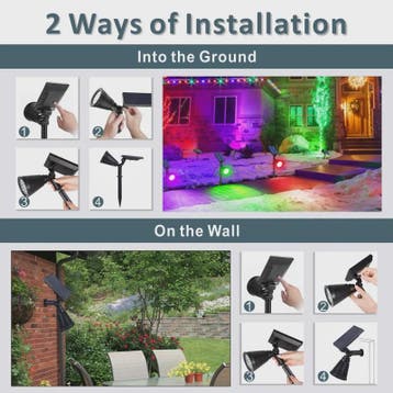 Waterdichte Solar Spotlight met 7 LED's - Tuinverlichting op, Verzenden, Nieuw