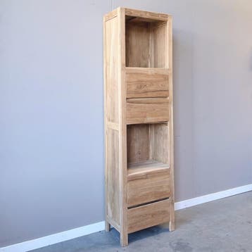 Hoge smalle boekenkast vier laden, Huis en Inrichting, Ophalen of Verzenden, Nieuw