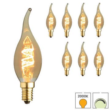 Set van 8 LED kaarslampen vlam E14 | 2 watt dimbaar | 2000K, Huis en Inrichting, Lampen | Losse lampen, Verzenden, Nieuw, E14 (klein)
