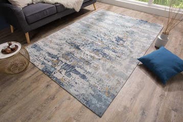 Designtapijt ABSTRACT 240x160cm blauw katoen - 38759, Huis en Inrichting, Ophalen of Verzenden, Nieuw