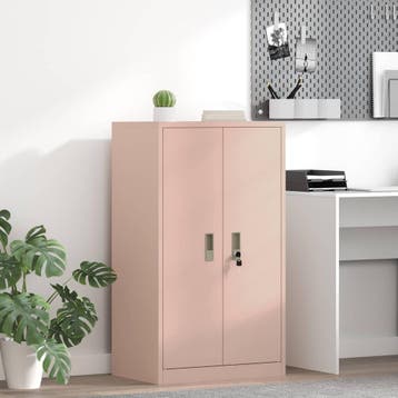 vidaXL Opbergkast Roze 60 x 40 x 90 cm Staal, Huis en Inrichting, Kasten | Roldeurkasten en Archiefkasten, Verzenden, Nieuw