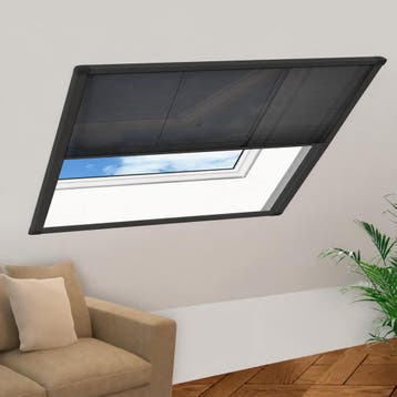 vidaXL Raamhor plissé 120x120 cm aluminium antraciet, Huis en Inrichting, Verzenden, Nieuw