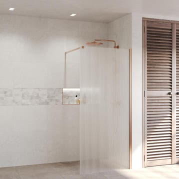 Inloopdouche Ribbel BWS Portos Geborsteld Brons 80x200 cm, Ophalen of Verzenden, Nieuw, Douche