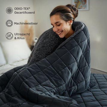 2dekans | CozySense® Verzwaringsdeken 9 kg - 2-persoons -, Ophalen of Verzenden, Zo goed als nieuw, Zwart