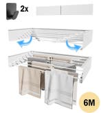 PLAY IT Wanddroogrek 100cm Inklapbaar Wit 6meter Drooglengte, Verzenden, Nieuw, Wasrek