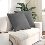vidaXL Sofa Kussens 2 stuks Donkergrijs 80 x 80 cm Stof, Huis en Inrichting, Woonaccessoires | Kussens, Verzenden, Nieuw, Grijs