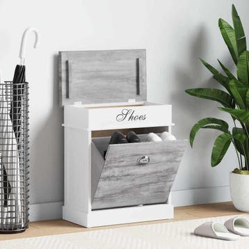 vidaXL Schoenenkast 50x28x58 cm paulowniahout grijs, Huis en Inrichting, Verzenden, Nieuw