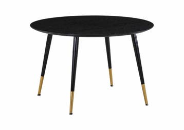 Eettafel - James - 115 cm - Zwart/Goud - Jörn, Huis en Inrichting, Verzenden, Nieuw