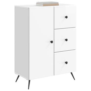vidaXL Dressoir Hoogglans Wit 66 x 34,5 x 90 cm Bewerkt hout, Verzenden, Nieuw, Overige houtsoorten, Minder dan 50 cm