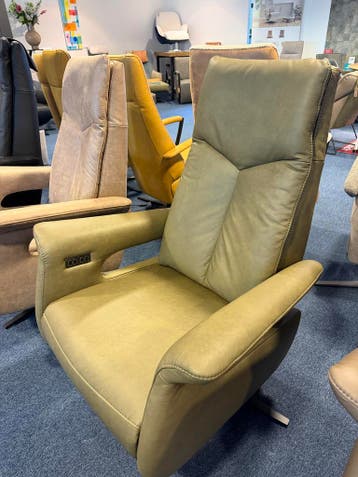 3 motorige relaxfauteuil Zeus in microleder met hoge korting, Huis en Inrichting, Minder dan 75 cm, Ophalen of Verzenden, 50 tot 75 cm