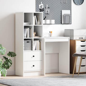 vidaXL Bureau Wit 105,5 x 34 x 127 cm 2 st, Verzenden, Nieuw