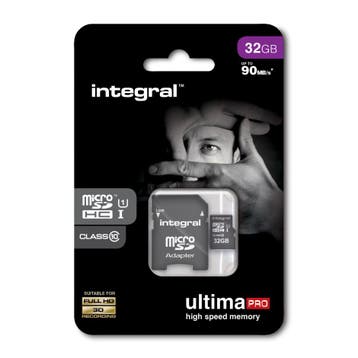 Integral UltimaPro microSDHC 32GB - 90MB/s UHS-I U1 Class..., Ophalen of Verzenden, Nieuw