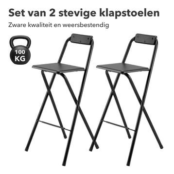 Bardi 2 Delige Inklapbare Barkrukken Set Wit of Zwart, Huis en Inrichting, Barkrukken, Met voetsteun, Nieuw, Ophalen of Verzenden