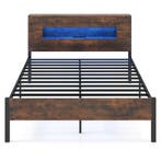 LIVSK Bedframe met LEDverlichting - Oplaadstation met USB en, Huis en Inrichting, Verzenden, Nieuw
