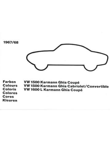 1967/68 VOLKSWAGEN KARMANN GHIA KLEUREN EN BEKLEDING, Boeken, Nieuw, Volkswagen, Author