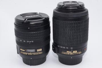 Nikon AF-S NIKKOR DX 18-70mm f/3.5-4.5G ED & 55-200mm, Nieuw