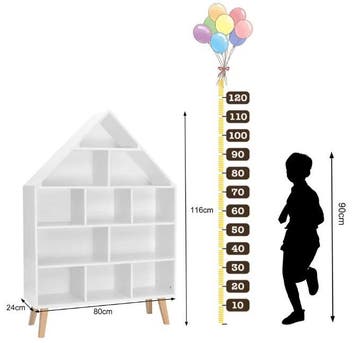 Kinderboekenkast met 5 Niveaus – Speelgoedkast 80×24×116 cm, Huis en Inrichting, Kasten | Overige, Verzenden, Nieuw