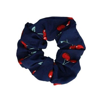 Haarelastiek Scrunchie – Kersenprint – Gladde Stof – Rood, Nieuw