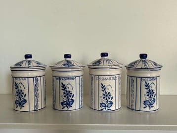 Pot (4) - Traditionele Majolica - Aardewerk - Kruidenpotten, Antiek en Kunst