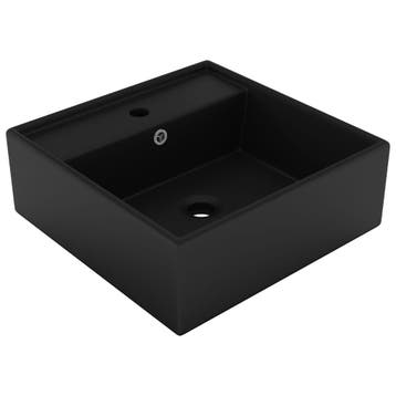 vidaXL Wastafel met overloop vierkant 41x41 cm keramiek, Verzenden, Nieuw